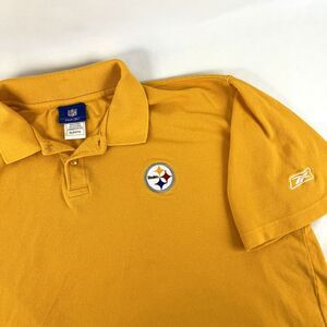 Vintage Y2K Reebok Pittsburgh Steelers Polo Shirt Sz XL Yellow Mens